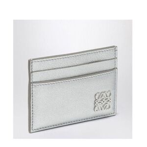 LOEWE's Anagram Puffer card case- Silver